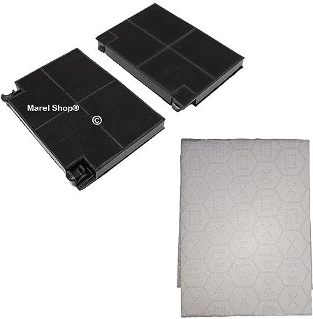 Marel Shop® - Kit Due Filtri in Carbone MOD EFF70 139 x 195 mm più Panno Antigrasso per Cappa compatibile con Faber per Modelli: INCA SMART PLUSC33GRA70 - INCA PLUS HCSXA52 - INCA SMART HCGRA52FLG