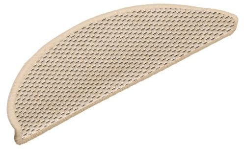 vidaXL Treppenmatten 15 STK., Stufenmatten Selbstklebend, Treppenteppich in Sisal-Optik, Treppenstufenmatte Treppenschutz, 56x17x3cm Creme