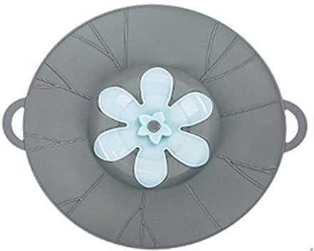 BEAUTYBIGBANG Couvercle anti-déversement en silicone pour casseroles et casseroles - Couvercle anti-ébullition - Pour poêles, casseroles et cuisines - Gris