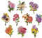 Ideen mit Herz 3-D Motive, ausgestanzt, ca. 7-10 cm, 10 Stück im Beutel | Bilder zum Basteln & Dekorieren | Grußkarten selber machen | Bildmotive für Scrapbooking & DIY-Deko (Blumensträußchen)