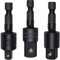 3 adaptadores de zócalo oscilante, vástago hexagonal de 1/4 a 1/4 3/8 1/2, unidades de zócalo cuadradas, 360° giratorio universal para taladro inalámbrico, extensión de trinquete