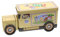 POWERHAUS24 Retro Blechdose mobiler Sweetshop, mit drehbaren Rädern, Geschenk, Aufbewahrung, Deko, Spielzeug, lebensmittelecht, ca. 24 cm x 11 cm, 2 Rezepte inklusive