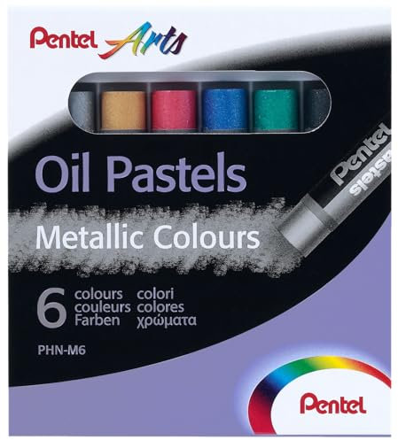 Pentel PHN-M6 Metallic Ölkreiden, 6er Set, farblich sotiert, 1 Stück (6er Pack)