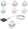 1Pcs Power Button PC Power Supply Cable,2m length Desktop Computer External Remote Start On Off Switch Button Extension Cable with White Case Colorful LED