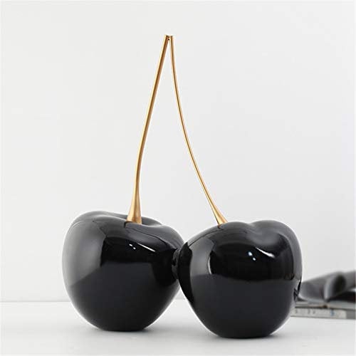 ZWEBY Statue Skulptur Harz-Kirsch-Ornament-Schreibtisch-Dekorations-Ornament Desktop-Zubehör (Farbe : Black, Size : One Size)