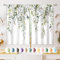 oolygoo Cortinas de eucalipto con Hojas botánicas Florales para Ventana de Cocina, sobre Fregadero, Estilo Bohemio, Granja, Hojas de Flores, Tratamiento de Ventana pequeña, Color Verde Salvia,