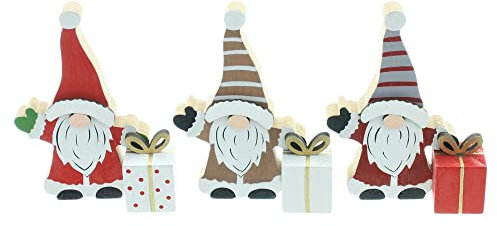 FRANK FLECHTWAREN Nikolaus Geschenk, 3er Set, MDF Maße: Höhe 11 cm