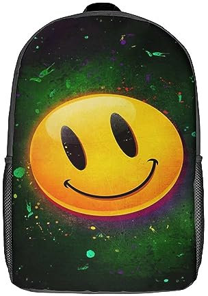 ZHIVIQ Gamer Rucksack Für Kinder, Teenager Büchertaschen, Elementar, Mittelgroß Schulrucksack, 3D Casual Smiley Reiserucksack Langlebig 17inch