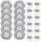 Trimming Shop 13 Inch Vintage Design Silver Glass Charger Plates with Pearl Diamante Napkin Rings – Perfect for Weddings, Dinner Parties, Events, Table Decorations – Pack of 12 Plates & Napkin Rings