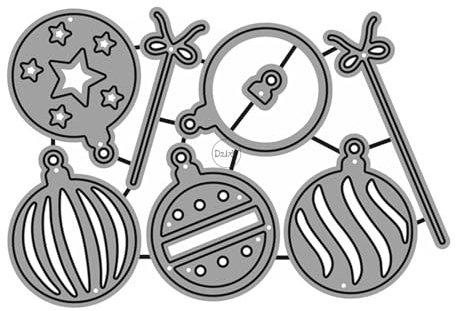 DzIxY Weihnachten Hängende Kugel Metall Stanzformen für Kartenherstellung Kit Prägung Papier Stanzformen Scrapbook Maschine Schablonen Lagerung Taschen Supplies