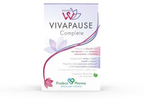 Prodeco Pharma DONNAW VIVAPAUSE Complete 30 Compresse - Agisce sui Disturbi della Menopausa e Supporta la Salute di Ossa, Capelli, Unghie - Equilibrio Pressione Arteriosa e Funzionalità Articolare