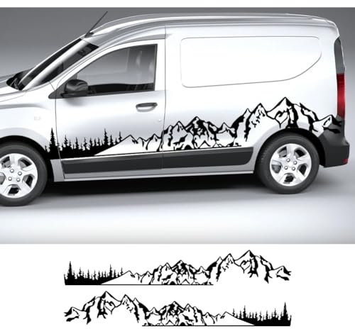 HASWEX Autoaufkleber, für R=enault Dacia Dokker Camper Van DIY Streifen Grafiken Bergbaum Stil Vinyl Aufkleber Tuning Zubehör Abdeckung