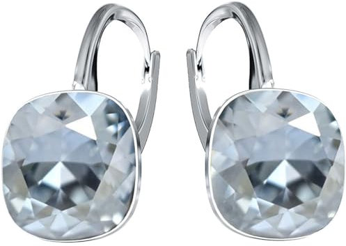 Silberne Ohrringe Exklusive Markenkristall Designs - Hochwertige Silber 925 Ohrhänger für Damen in verschiedenen Shades und Farben (Blue Shade)