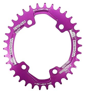 QAINKUN Kettenblatt 96BCD Ovales Kettenblatt 32T 34T 36T 38T Radfahren MTB Fahrrad Kettenblatt Zahnplatte 96 BCD KettenbläTter(Größe:36T,Color:Purple)