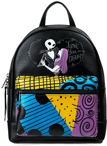 Disney Stitch Rucksack Damen Teenager Mädchen Tasche Reiserucksack Tagesrucksack für Einkaufen Ausflüge Geschenke für Sie (Multi Jack & Sally)