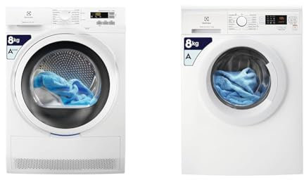 Electrolux PerfectCare 700 Asciugatrice 8 Kg, EW7H583W, Classe A+++ & PerfectCare 500 Lavatrice Carica Frontale 8 kg, EW2F5W82, Tecnologia TimeCare