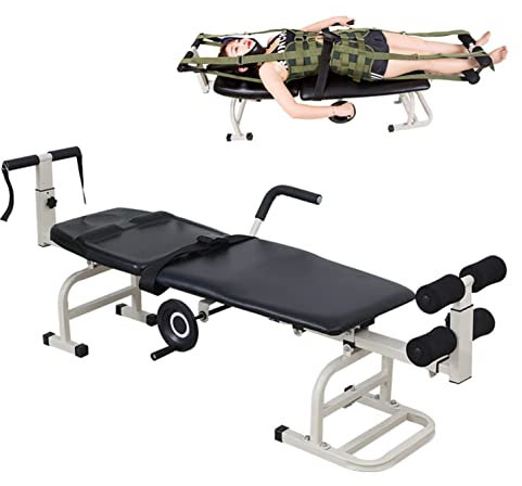 Lendenwirbelsäulen-Massageliege für Physiotherapie, klappbares Traktionsbett mit Zervikal- und Lendenwirbeldehnungsgerät, Grün, tragbares Massagebett