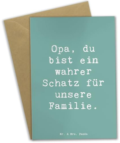 Mr. & Mrs. Panda Grußkarte Spruch Opa Schatz - Geschenk, osterkarten, einzigartig, Bedanken, hochzeitskarten, Wertschätzung, vatertagskarte, Aufmerksamkeit, Freude, für, Danke sagen, einladungskarten