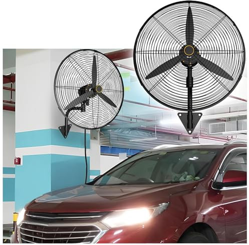 DPAOZPO Outdoor Wall Fan 650mm/25.6'' 700mm/27.5'' 750mm/29.5'', Bedroom Wall Mounted Fan, High Velocity Industrial Wall Fan, 90° Oscillating, Low Noise(700mm/27.5'')