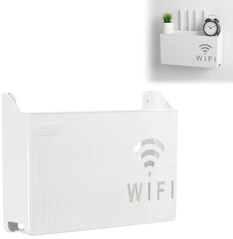 Caja de Almacenamiento para Router WiFi - Soporte de Pared para Cables y Enrutadores