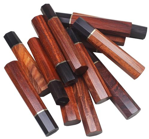 1 pièce de manche de couteau en bois octogonal de style japonais bricolage couteau à bétail japonais saule chef cuisine fabrication de poisson manche de couteau cru (2.5MMX12MMX138MM)