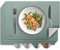 smøla Tischsets aus PU-Leder 4er Set I Platzset Abwaschbar I Platzdeckchen Set in Lederoptik I Untersetzer für Teller I Tischunterlage Esstisch I Tischdeko Frühling, Grün/Grau