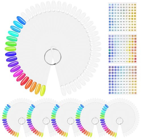 Nagelmuster Sticks 300 Stück,Nagel Sticks Nagel Farbdisplay Ständer,semi-permanente Nagellack Farbkarte für Nail-Art-Stil und Farbanzeige mit Zahlenaufklebern 1-300