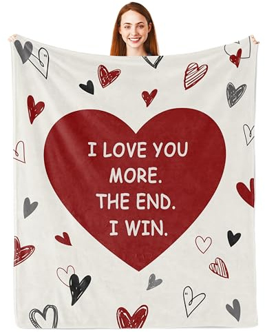 Parcae Valentines Blanket Gifts for Women/Men, I Love You Gifts for Wife/Husband, Gift for Boyfriend/Girlfriend, Ladies Romantic Birthday Gift for Women on Valentines Day, Love Blanket 150x130CM