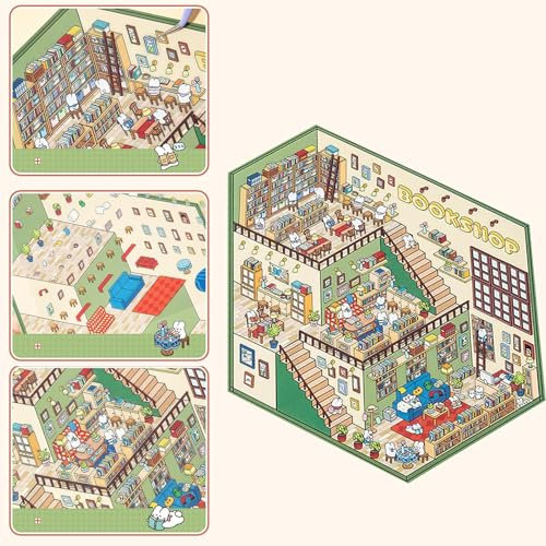 Haus Sticker, Aufkleber Szenen für Kinder und Erwachsene, Miniatur-Haus-Szenen Sticker Set mit -Effekt, Cartoon Aufkleber für Scrapbook und Journal