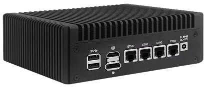 CWWK Mini PC N355 (Upgraded N305) Firewall Appliance, OPNsense Mini Computer with 4 Port i226-V 2.5GbE LAN, F4 Fanless Micro PC NO RAM/SSD/OS, PCIe3.0 x4, Dual 4K Display, TF