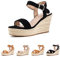 Sandalias Mujer Verano Tacon Cuña Sandalias Plataforma Comodas Espadrilles Esparto Fiesta Sandalia Alto Ladies Sandals Vestir Negras EU 40