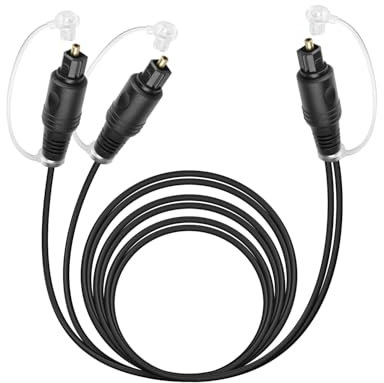 RIIEYOCA Toslink Splitter 1 in 2 out, 1 Stecker zu 2 Steckern Optisches Audiokabel für Heimkino, Blu-ray-Player, Stereo-System (2m)