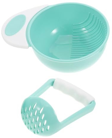 Toyvian De Alimentos Para Bebés Juego De Triturador Manual De Frutas y Verduras Tazón Triturador De Comida Para Preparar Puré De Frutas y Verduras
