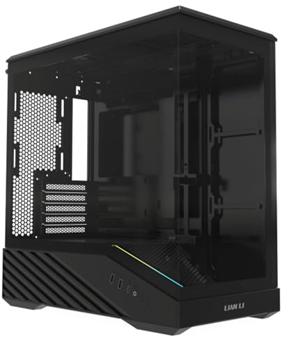 Lian Li Vector V100 MINI Micro Form Factor Compact PC Case, Panoramic Tempered Glass, Support Backet-Connect Micro-ATX, 415mm GPUs, 360mm Radiator, 9 x 120mm Fans, Dust Filiter, RGB - Black (V100MIX)