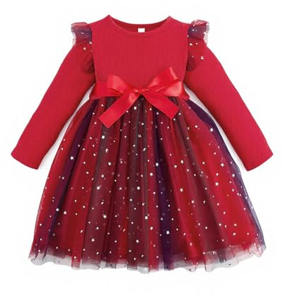 JiAmy Girls Rainbow Sequin Tulle Party Dress | Ages 1-6 Years; 100% polyester, ribbed knit top, lined sequin tulle skirt, belt, wedding birthday holiday photos