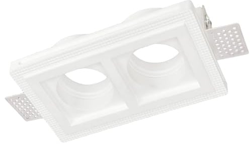 Vetrineinrete® Portafaretto da incasso in gesso a scomparsa quadrato doppio diffusore supporto per faretti gu10 e mr16