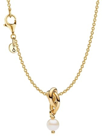 PANDORA Damen-Schmuckset Kette mit Perl-Charm Ewigkeitssymbol Goldfarben romantisches Geschenk für Frauen Unendlichzeichen als Symbol ewiger Liebe Bundle 21209