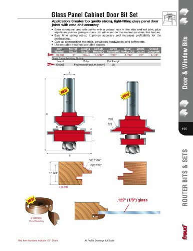 Freud GM005 1/8-Inch Glass Panel Molding Spline For 99-286 Cabinet Door Router Bit Set Fruitwood Color 25-Meter Roll