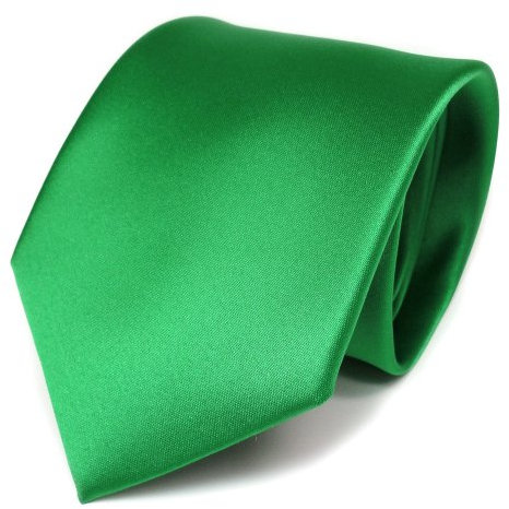 TigerTie Herren Krawatte – Klassische 8 cm Satin-Krawatte in grün leuchtgrün einfarbigem Design, ideal für Geschäftstermine, festliche Anlässe und die Freizeit