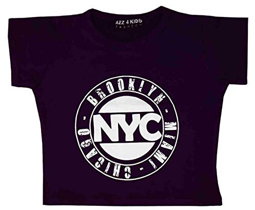 A2Z 4 Kids Girls T-Shirts Short Sleeves NYC Brooklyn Miami Chicago Soft Feel Lightweight Comfortable Summer Tank Top Shirt Age 5-13 Years