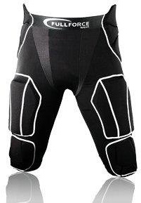 Full Force American Football Herren Hose 7 Pocket mit 7 eingenähten Pads, schwarz, Gr. S-3XL