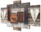murando - Tableau décoratif créatif 200x100 cm - Impression sur toile colorée - Décoration murale - Inscriptions en bois en anglais rétro coeurs texture fond vintage m-C-0252-b-m