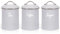 Ehc Tea, Coffee, Sugar, Canister Set, Set of 3 Airtight Food Storage Easy to Open Storage Cansiters Jars Tin, Grey