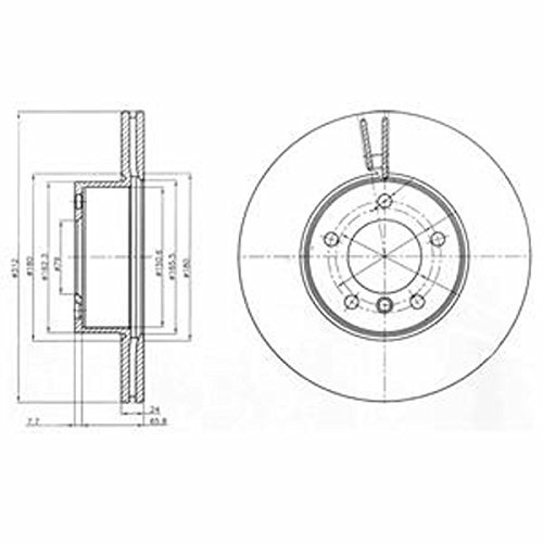 DELPHI 2x Bremsscheibe Vorne Ø312mm Höhe: 73,7mm Dicke: 24mm Belüftet BG4172C