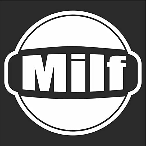Jintora Aufkleber für Auto - Autoaufkleber - JDM - Die Cut - Milf Gulf - 108x99 mm - JDM - Die Cut - Bus - Fenster - Heckscheibe - Laptop - LKW - Tuning - weiß
