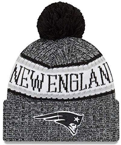 New Era NFL Sideline 2018 Bobble Mütze New England Patriots
