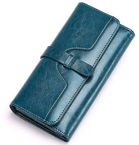 SENDEFN Portafoglio Donna Grande Blocco RFID Portafogli Donna Porta Tessere di Grande Capacità per Carte di Credito con Scomparti a Zip