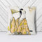 Big Box Art Man with a Fan by Katsukawa Shunko - Cushion Cover Throw Pillow with Insert for Sofa Chair Bed - Double-sided - 40x40 cm