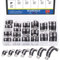 Glarks U-Rohr-Klemmen-Set mit 2 Löchern, 8–32 mm, 304 Edelstahl, mit Gummipolster für starre Rohrbefestigung, U-Halter-Sortiment-Set (8–32 mm), 60 Stück