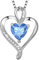 LAVUMO Herzkette 925 Silber Rosegold Gold Damen Halskette - Herz änhänger Silber Kette Damen Schmuck Geschenk für Frau Frauen MaMa Freundin an Geburtstags Weihnachten Valentinstag Hypoallergen Ketten